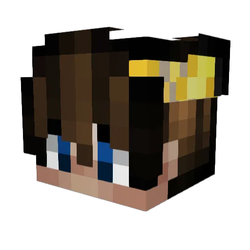 Anikachu Minecraft avatar head, 3D render