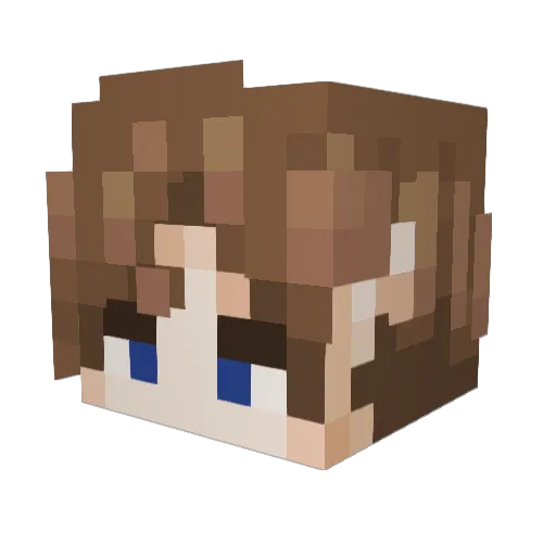 Anilama Minecraft avatar head, 3D render