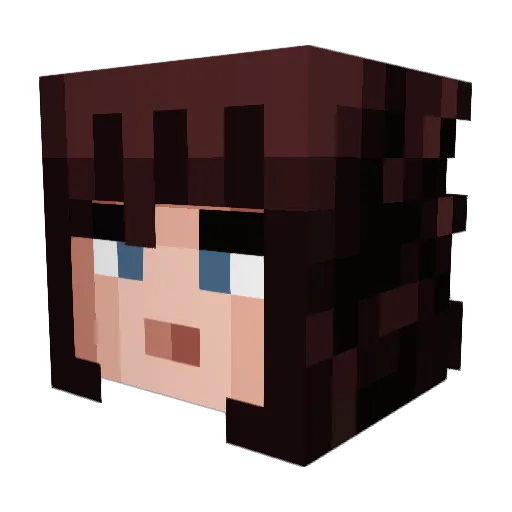 AnimaShiiro Minecraft avatar head, 3D render