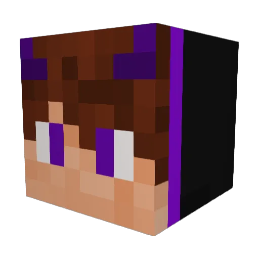 Animahh Minecraft avatar head, 3D render