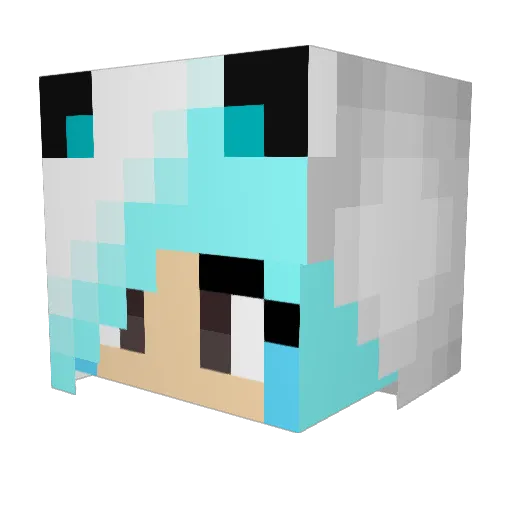 Animaloris Minecraft avatar head, 3D render