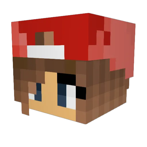 Animalseven Minecraft avatar head, 3D render