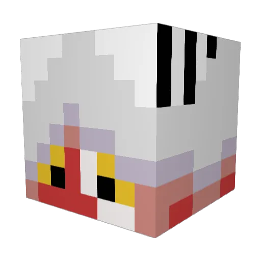 AnimatedMau Minecraft avatar head, 3D render