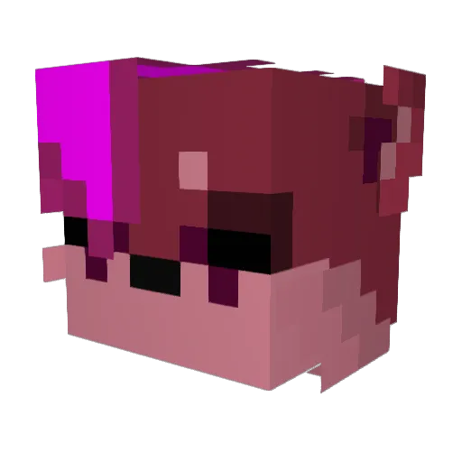 Animation_Team Minecraft avatar head, 3D render