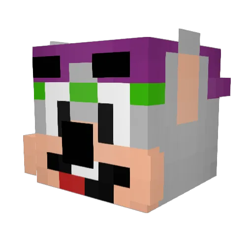 AnimatronicStu Minecraft avatar head, 3D render