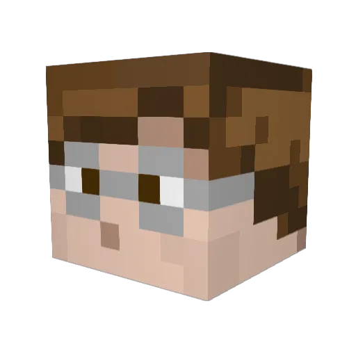 Animatronically_ Minecraft avatar head, 3D render