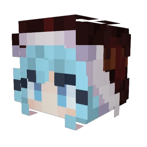 Anime4days Minecraft avatar head, 3D render