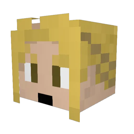 AnimeCarGuy Minecraft avatar head, 3D render