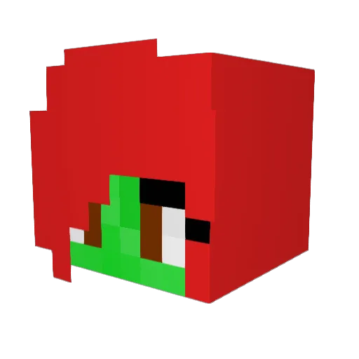 AnimeChick2001 Minecraft avatar head, 3D render