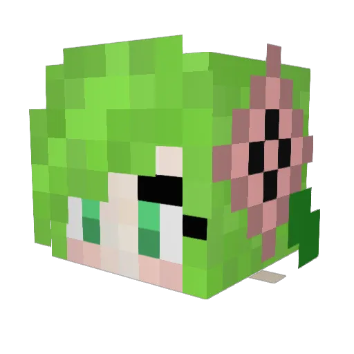 AnimeGaiden Minecraft avatar head, 3D render