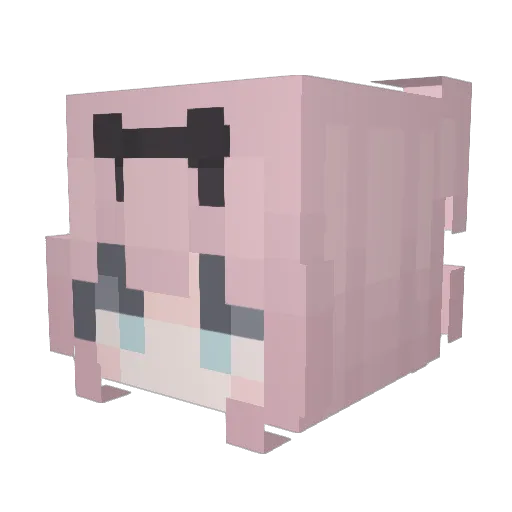 AnimePlease Minecraft avatar head, 3D render