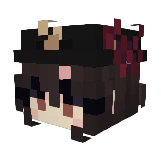 AnimeSimp1 Minecraft avatar head, 3D render