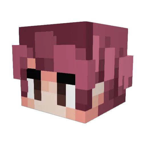 AnimeYuko_ Minecraft avatar head, 3D render