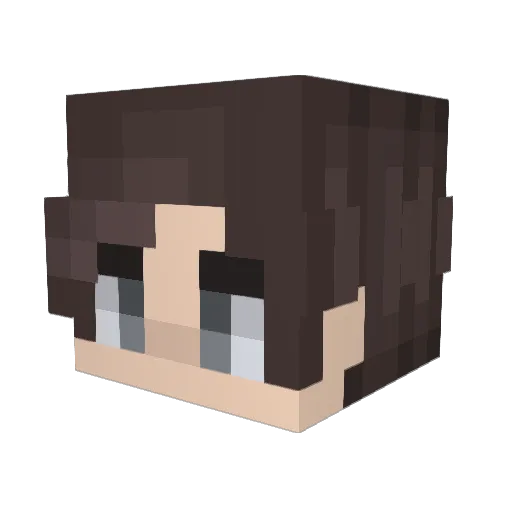 Animeak Minecraft avatar head, 3D render