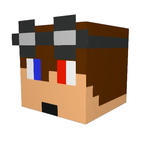 Animeequinox Minecraft avatar head, 3D render