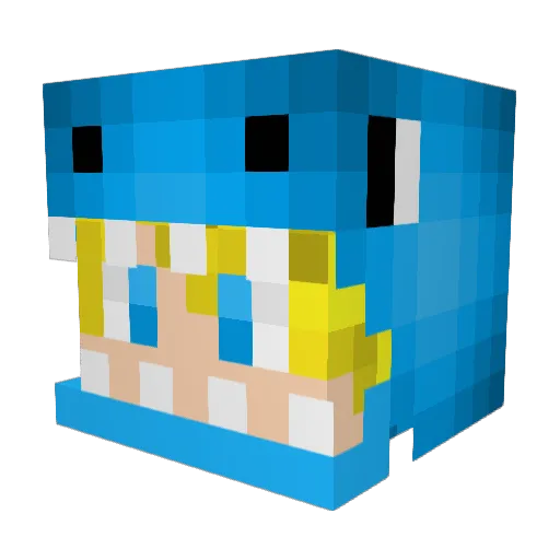 AnimegaBoy Minecraft avatar head, 3D render