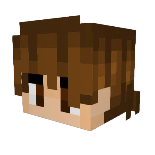 Animeh Minecraft avatar head, 3D render