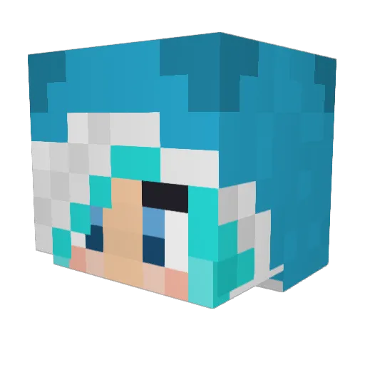 Animewolfey Minecraft avatar head, 3D render
