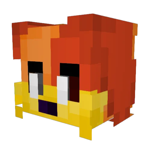 Animinituku Minecraft avatar head, 3D render