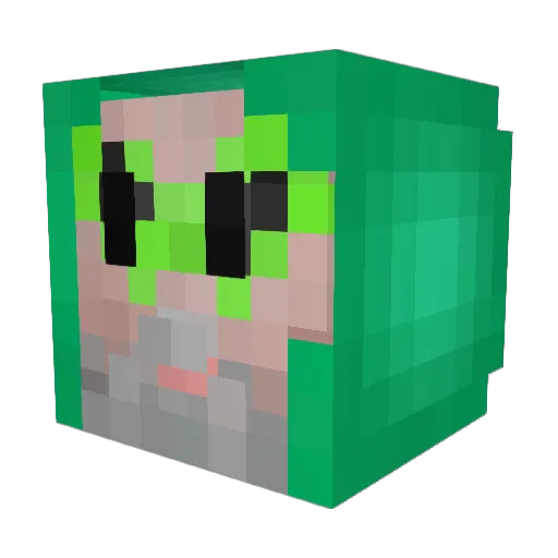Animowana Minecraft avatar head, 3D render