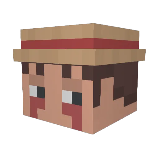 Animucha Minecraft avatar head, 3D render