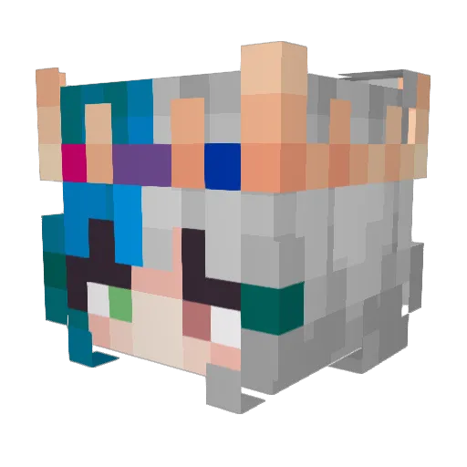 Aninhaml Minecraft avatar head, 3D render