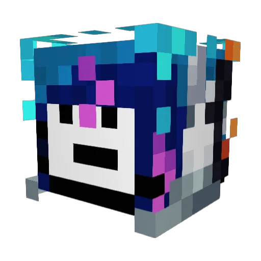 Anirraina Minecraft avatar head, 3D render