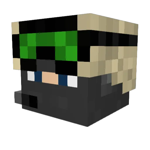 AnirudhV Minecraft avatar head, 3D render