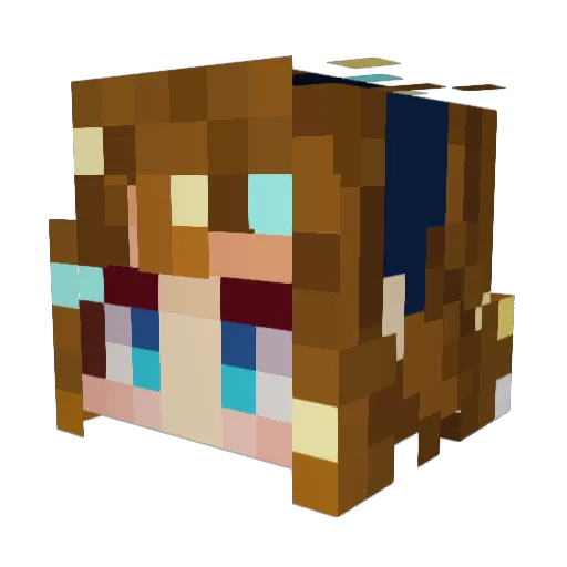 Anisekay Minecraft avatar head, 3D render