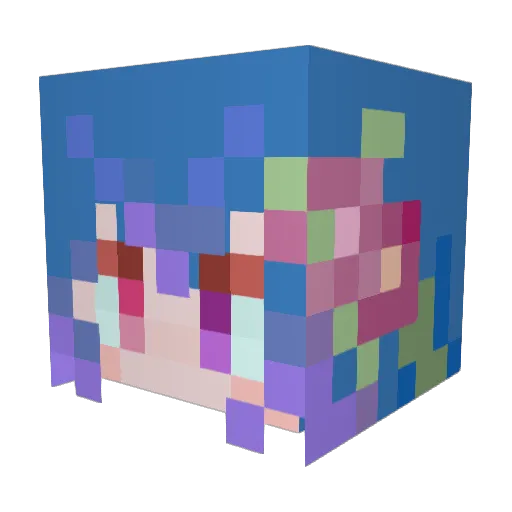 AnitaVioleta Minecraft avatar head, 3D render