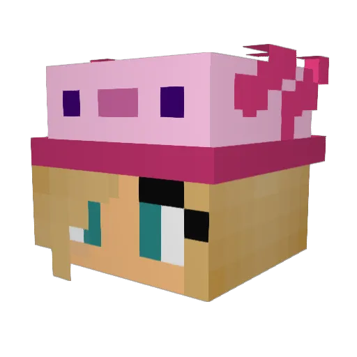 Anita_18 Minecraft avatar head, 3D render
