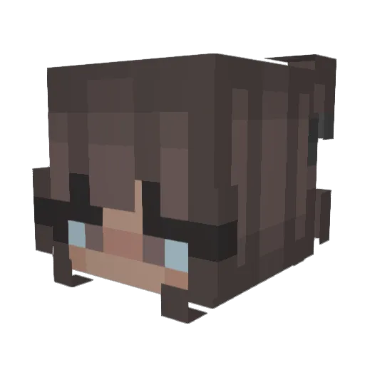 Aniusionko Minecraft avatar head, 3D render