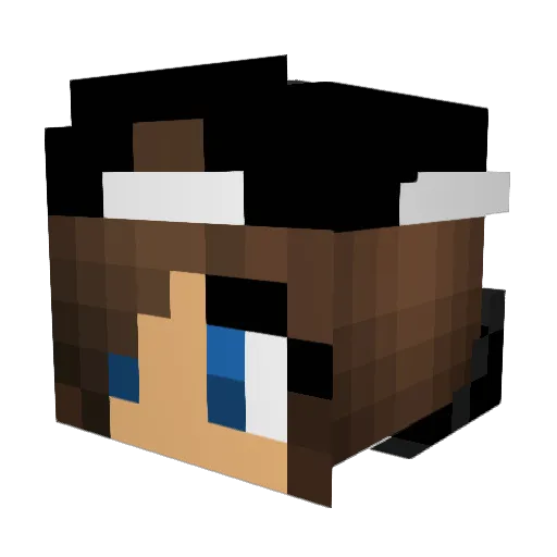 AnjaPlaysHD Minecraft avatar head, 3D render