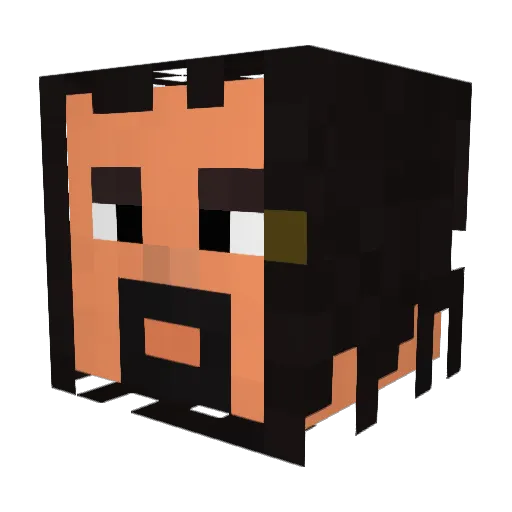 Anjelson Minecraft avatar head, 3D render