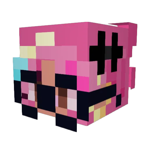 Anjeluvs Minecraft avatar head, 3D render