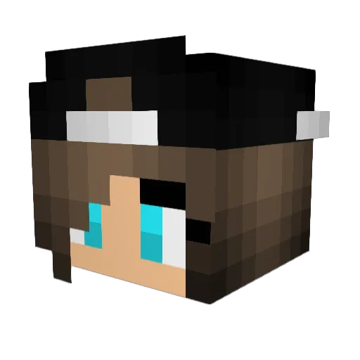 AnjoBlack Minecraft avatar head, 3D render