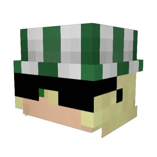 AnjooGaming Minecraft avatar head, 3D render