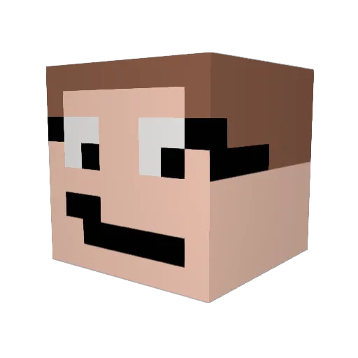 Anjw15 Minecraft avatar head, 3D render