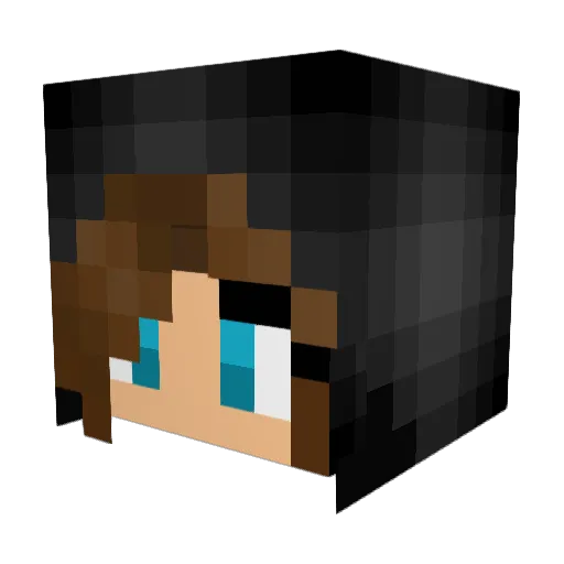 Anlique Minecraft avatar head, 3D render