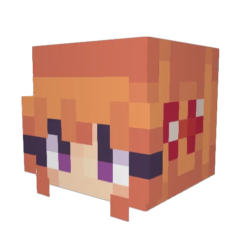 Anlulu Minecraft avatar head, 3D render