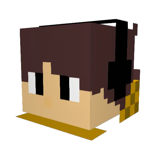 Anmocha Minecraft avatar head, 3D render