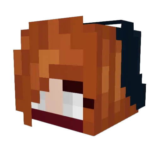 AnnD7 Minecraft avatar head, 3D render