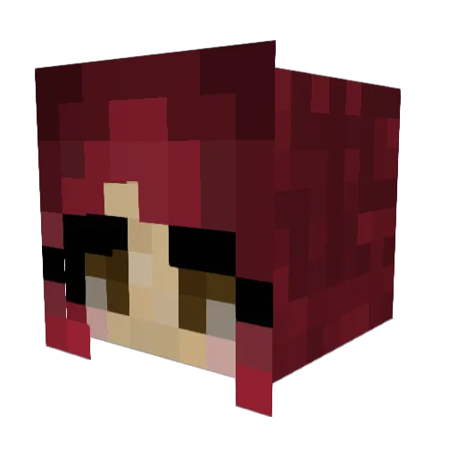 AnnLesbian Minecraft avatar head, 3D render