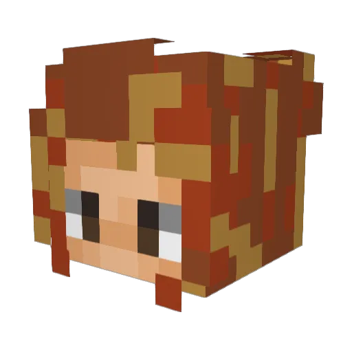 Anna0809 Minecraft avatar head, 3D render