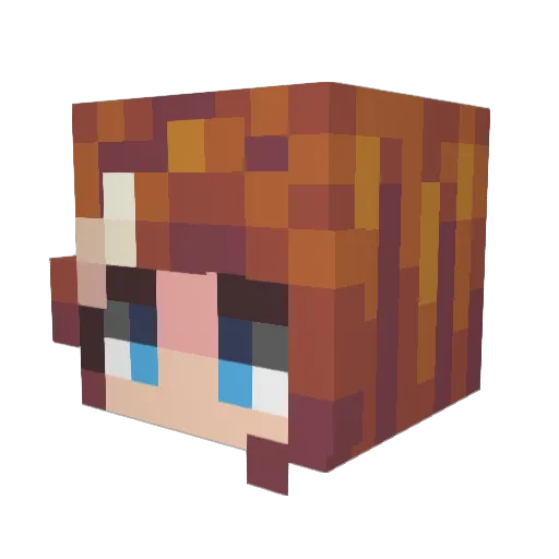 Anna333 Minecraft avatar head, 3D render