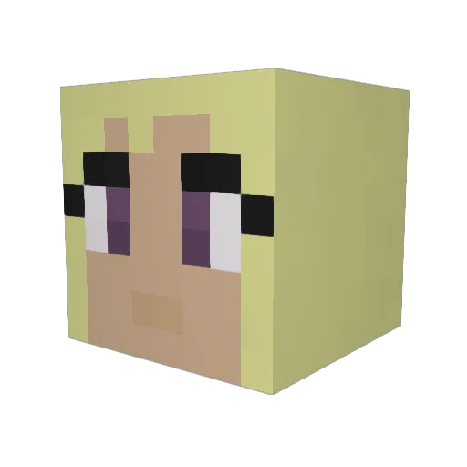Anna352a Minecraft avatar head, 3D render