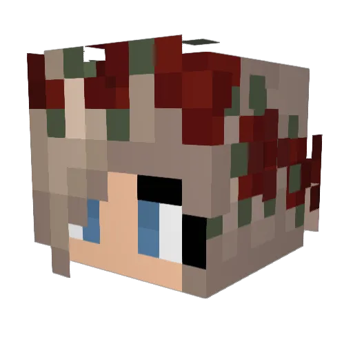 Anna883 Minecraft avatar head, 3D render