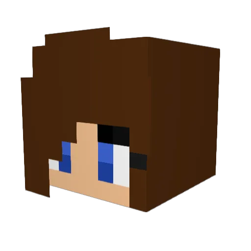 AnnaBananaX Minecraft avatar head, 3D render