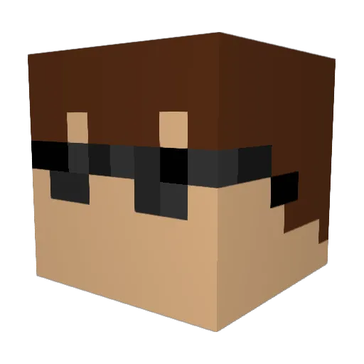 AnnaBola Minecraft avatar head, 3D render