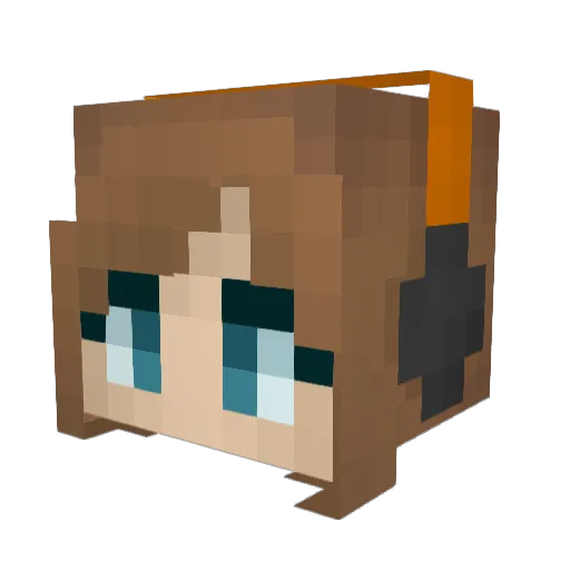 AnnaHK Minecraft avatar head, 3D render
